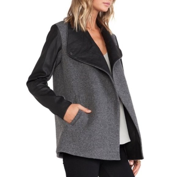Theory Gray and Black Pea Coat - Picture 8 of 10